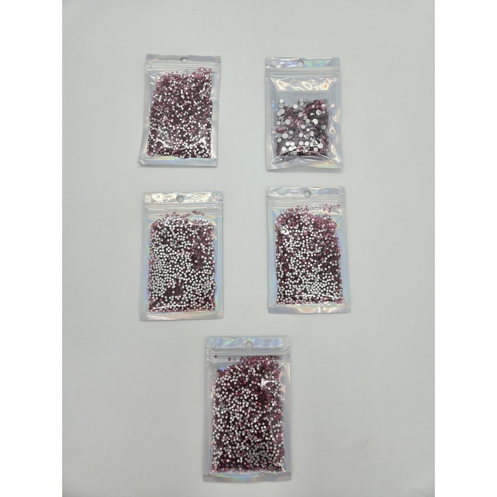 ROSE GLASS Mixed Size Non Hotfix High Quality Flatback Crystal Rhinestones LOT